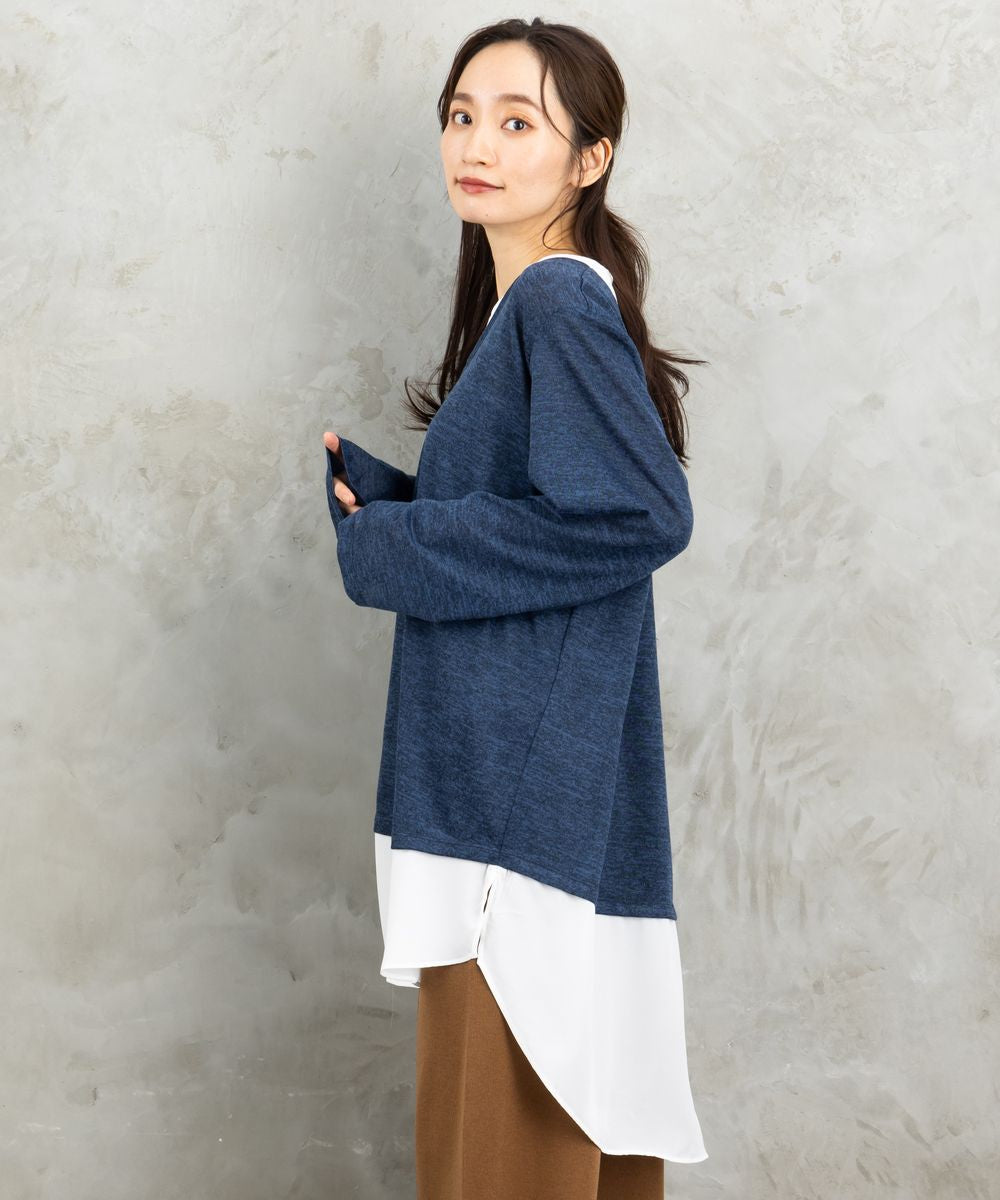 【web限定】【大きいサイズ】 15号・19号(3L・5L) fransa plus size selection シャツフェイクレイヤードVネックニット | sabstreet my standard(サブストリートマイスタンダード) 公式通販| 大きい サイズ レディース ファッシ