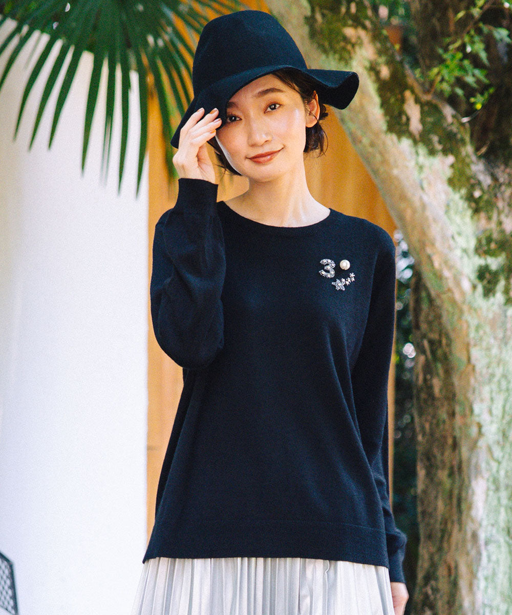 21号(6L～) (ロジーク) [30th]ビジューブローチライクニット