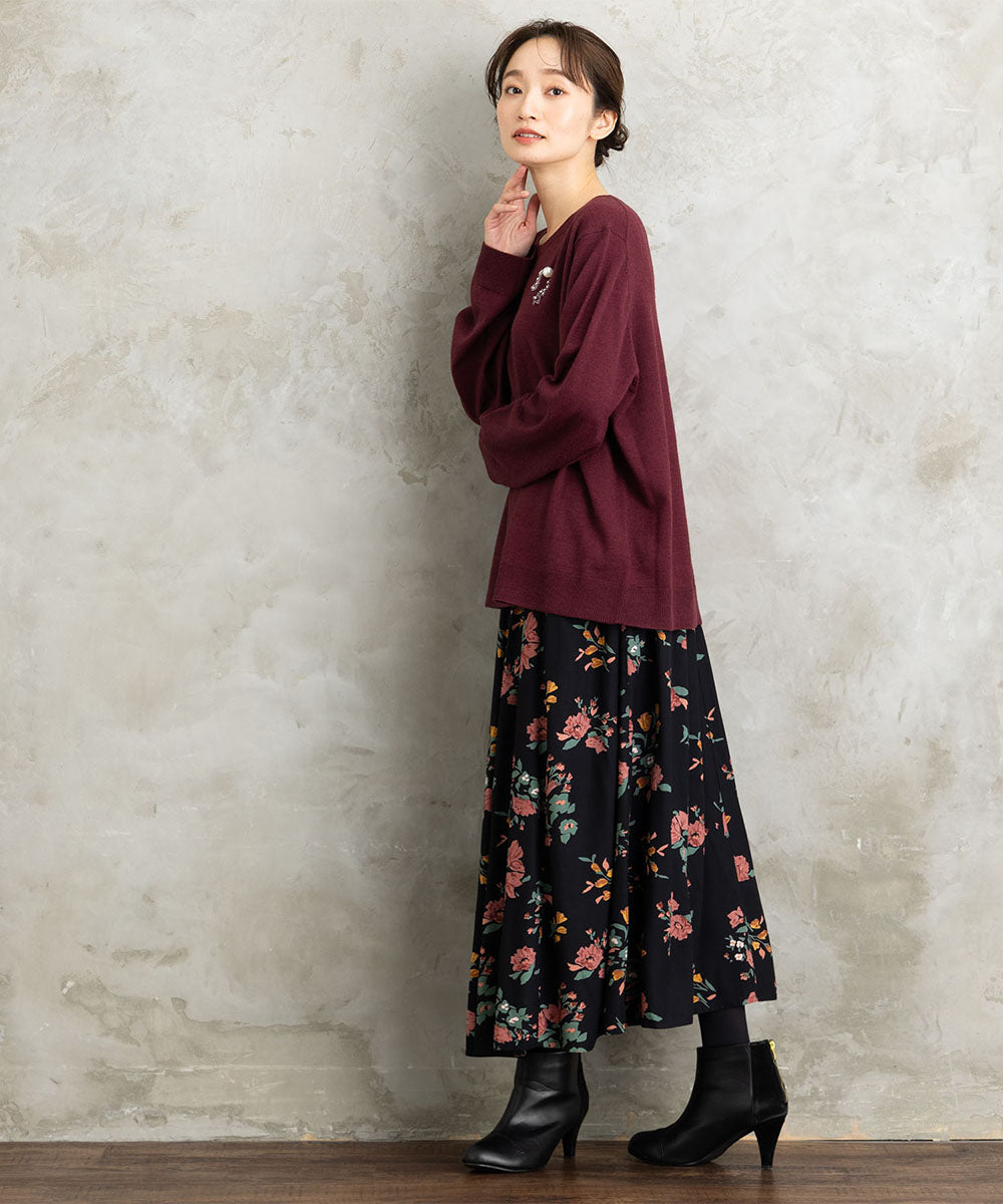 (ロジーク) [30th]ビジューブローチライクニット