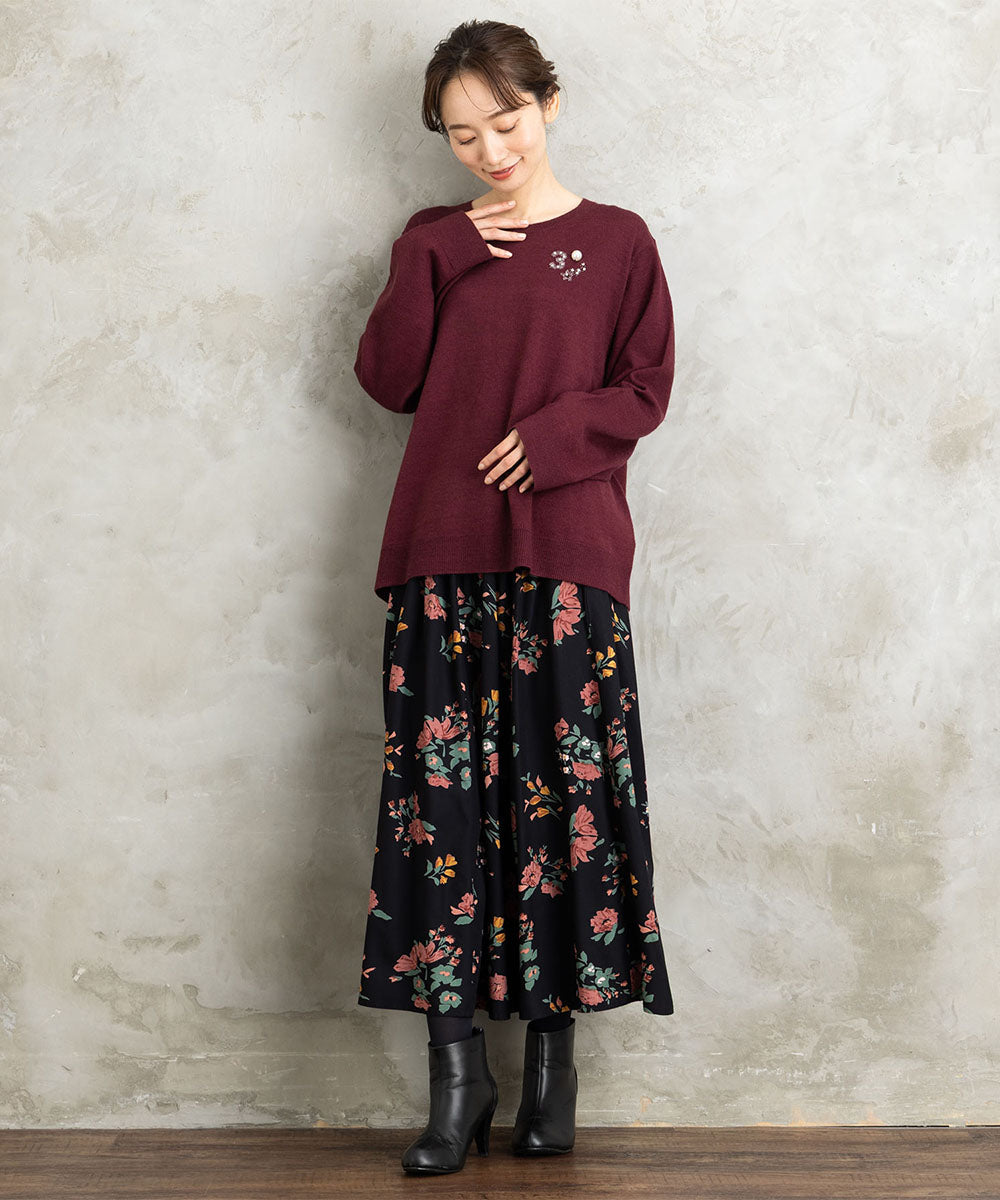 21号(6L～) (ロジーク) [30th]ビジューブローチライクニット