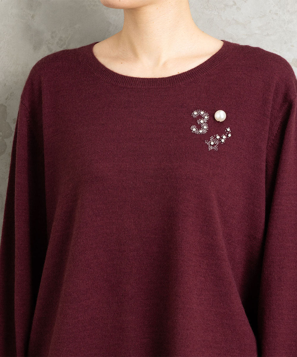 21号(6L～) (ロジーク) [30th]ビジューブローチライクニット