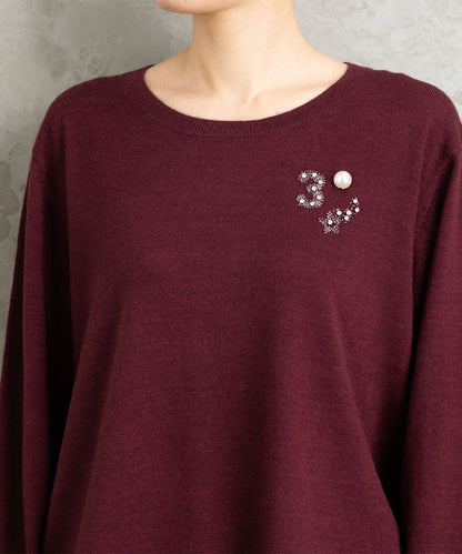 21号(6L～) (ロジーク) [30th]ビジューブローチライクニット