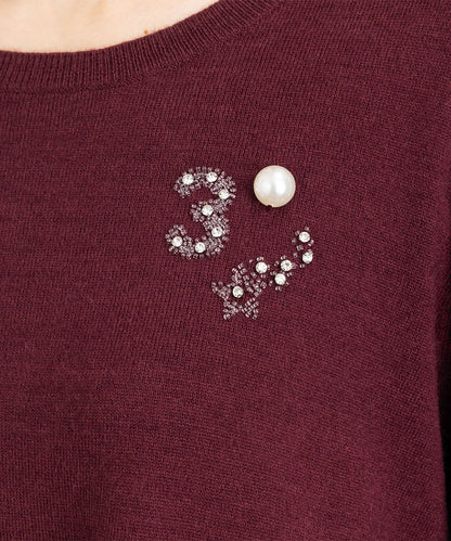 21号(6L～) (ロジーク) [30th]ビジューブローチライクニット