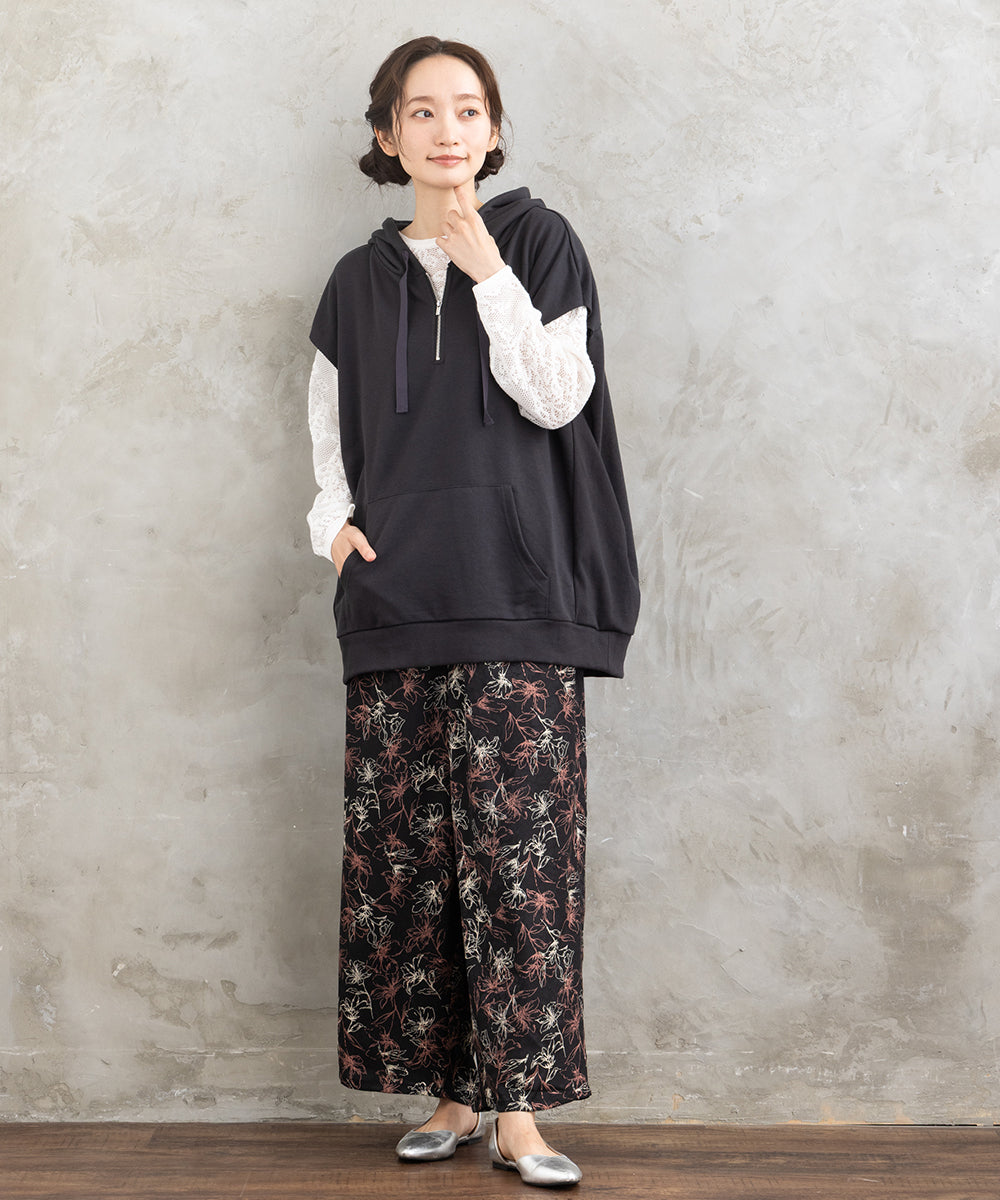 FONTLAB フラワーレースジャカードニット