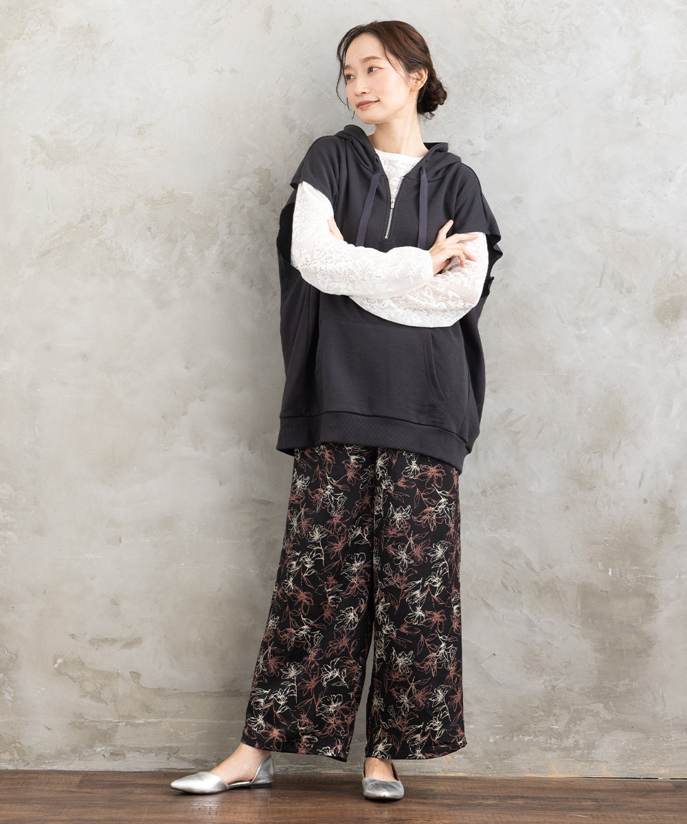 21号(6L～) FONTLAB フラワーレースジャカードニット