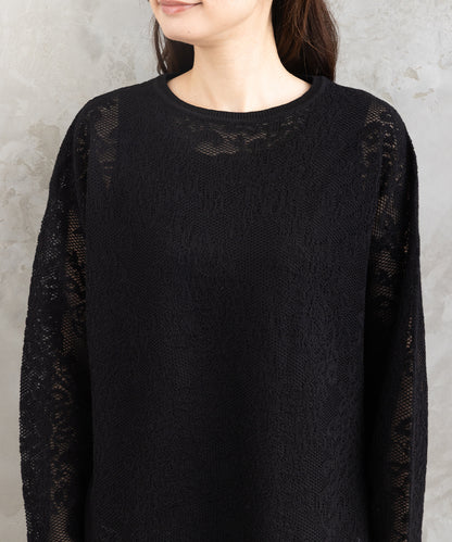 FONTLAB フラワーレースジャカードニット