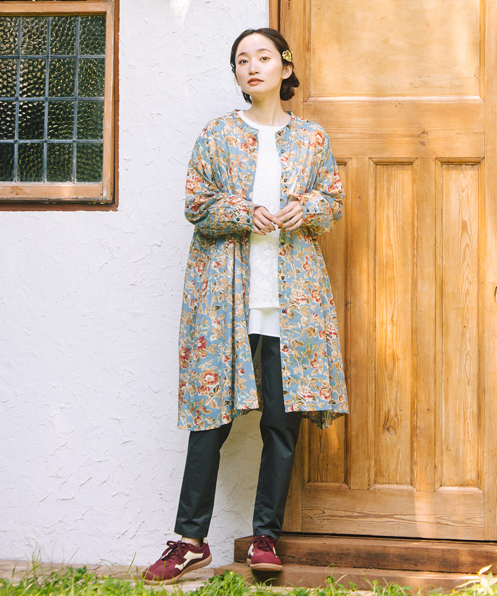 21号(6L～) FONTLAB フラワーレースジャカードニット