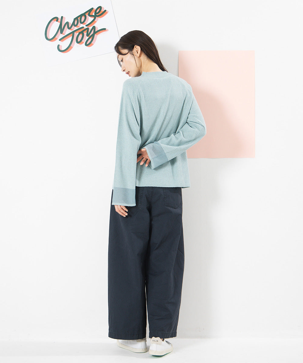 大きいサイズ レディース シアー ニット