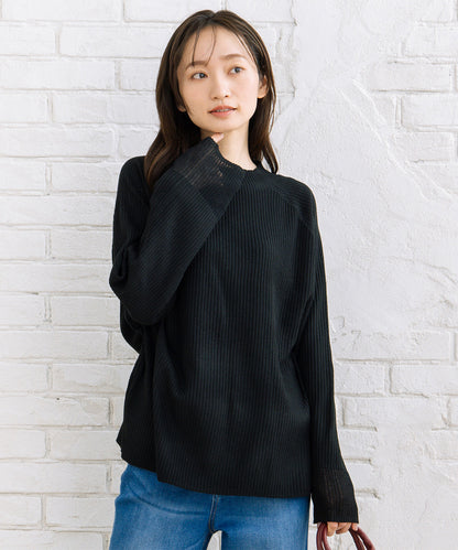 FONTLAB 袖シアー切り替えリブニット
