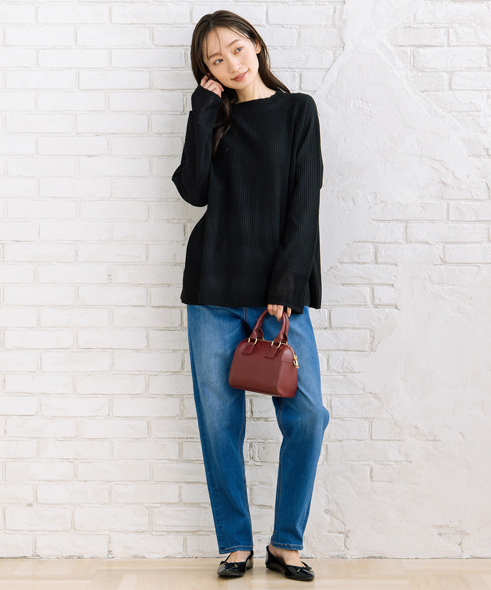 FONTLAB 袖シアー切り替えリブニット