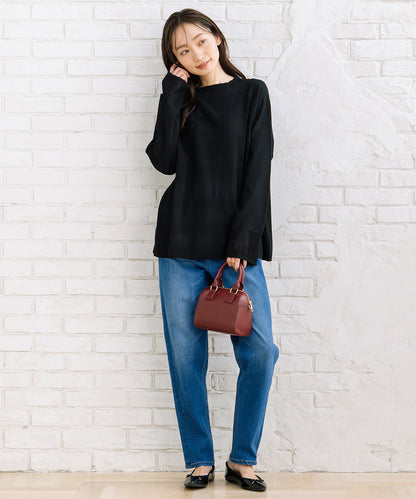 FONTLAB 袖シアー切り替えリブニット