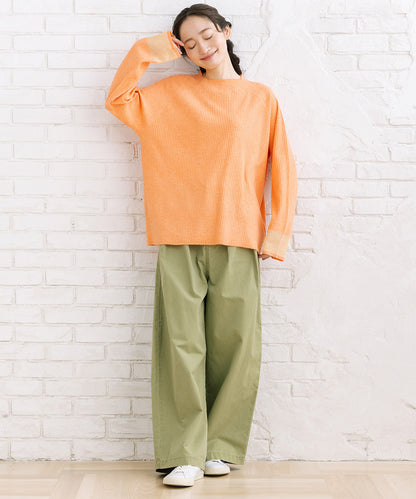 FONTLAB 袖シアー切り替えリブニット