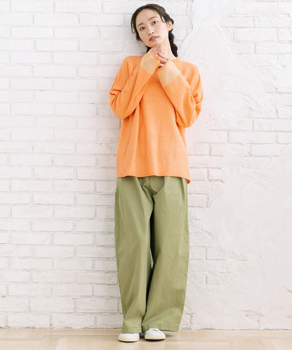 FONTLAB 袖シアー切り替えリブニット