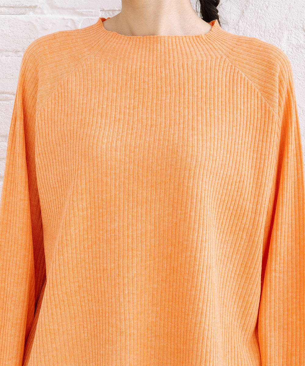 FONTLAB 袖シアー切り替えリブニット