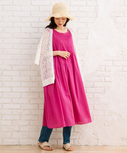 21号(6L～) ストローヤーンホールガーメント透かし編みボレロ