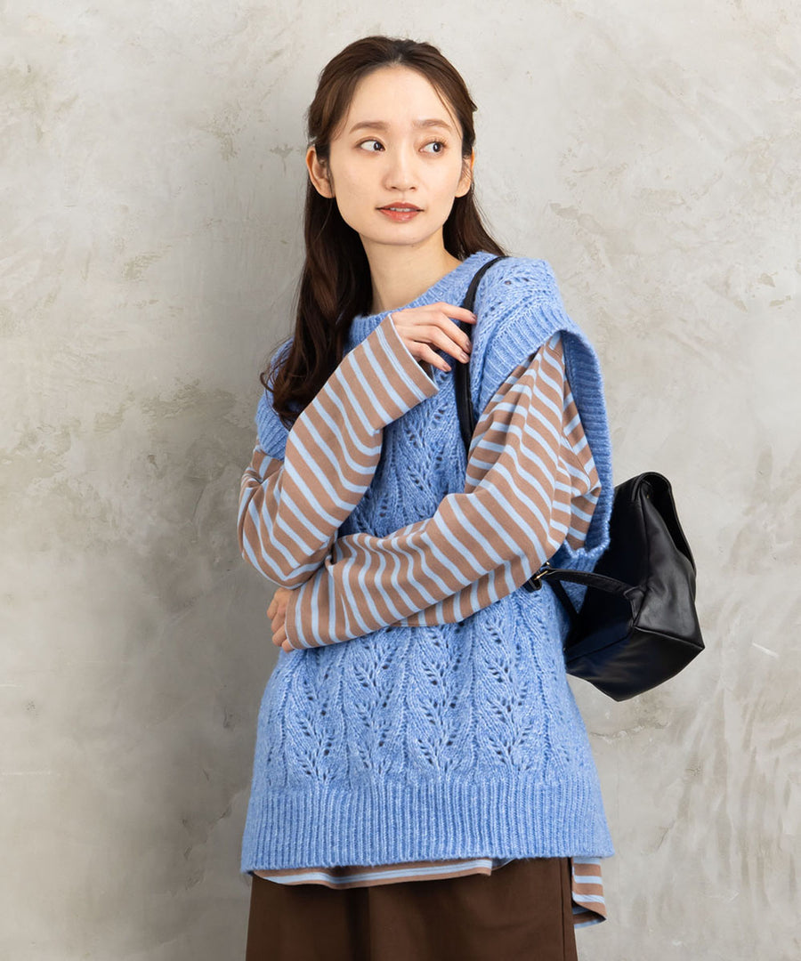 大きいサイズ レディース ニット 透かし編み ベスト｜sabstreet my standard （サブストリート マイスタンダード） 公式通販