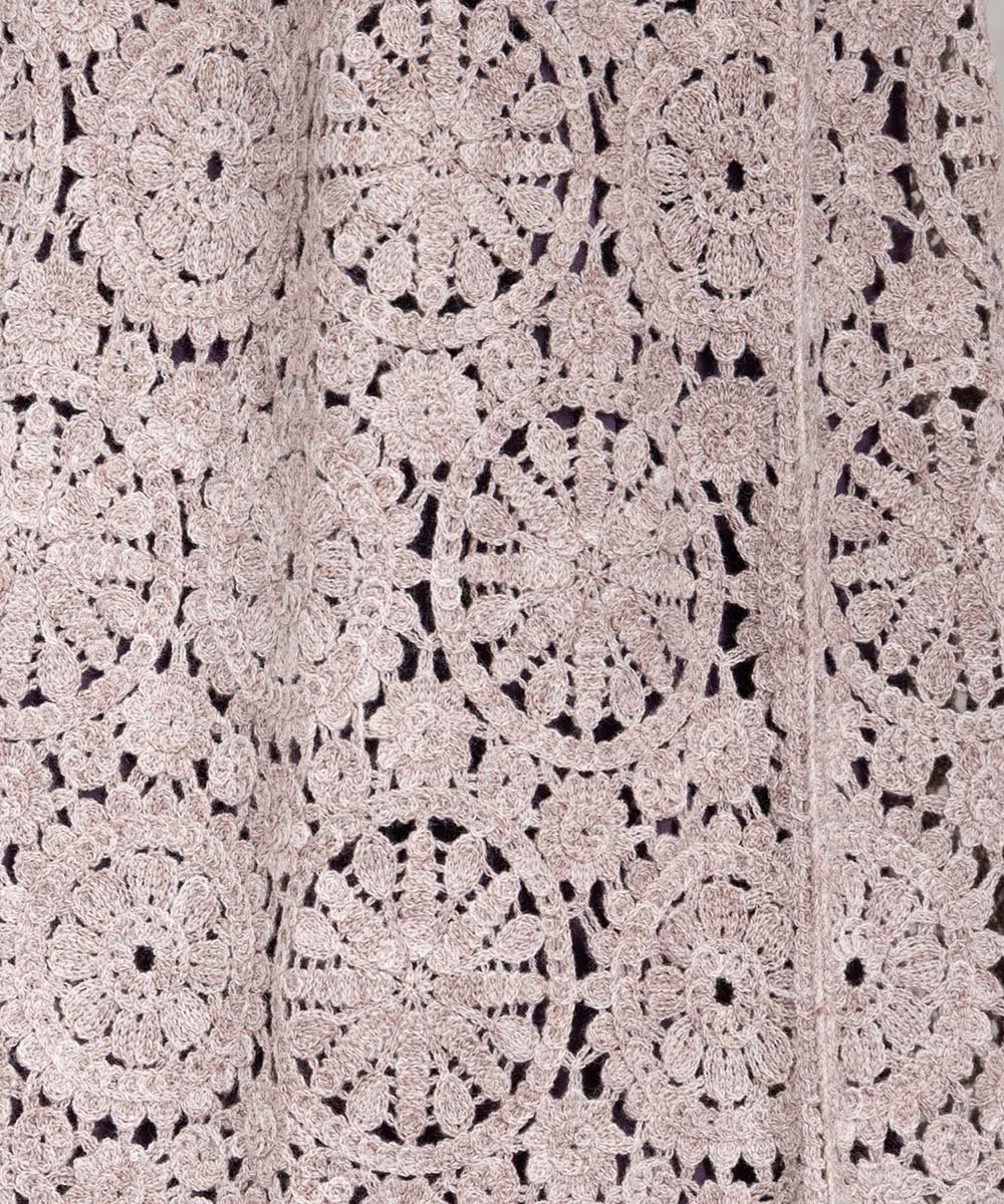 ウール混クロシェレースジレ