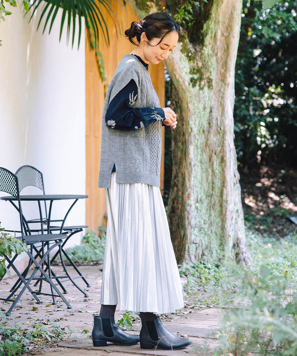 [MADE IN JAPAN]ケーブル柄ニットベスト