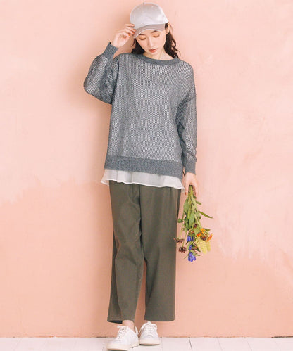 FONTLAB メッシュニット×シフォンヘムインナーアンサンブル