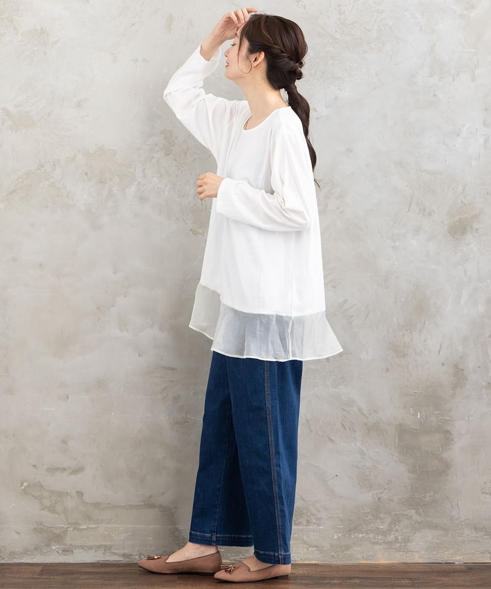 FONTLAB メッシュニット×シフォンヘムインナーアンサンブル