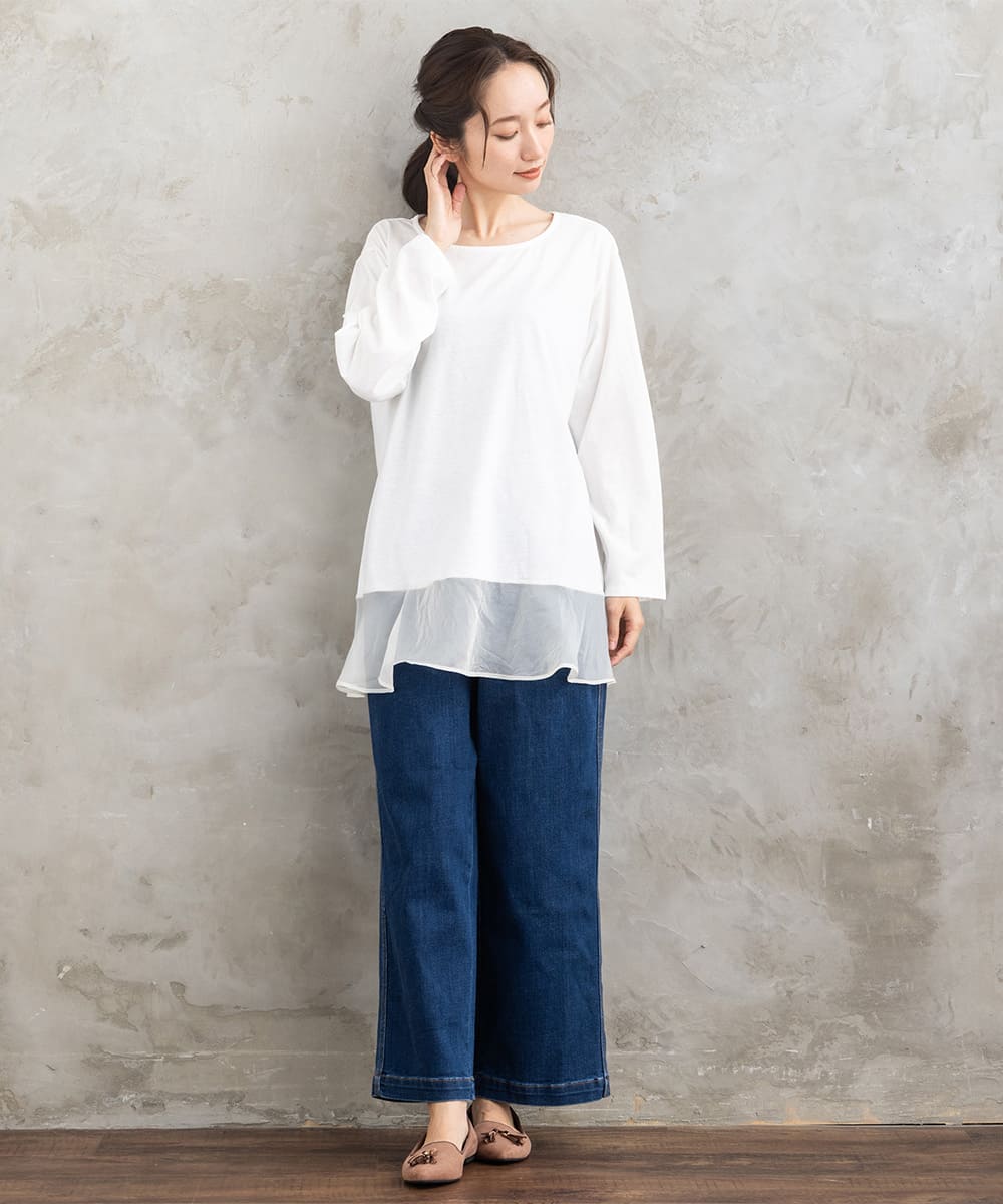 FONTLAB メッシュニット×シフォンヘムインナーアンサンブル