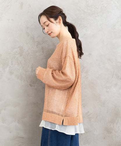 FONTLAB メッシュニット×シフォンヘムインナーアンサンブル