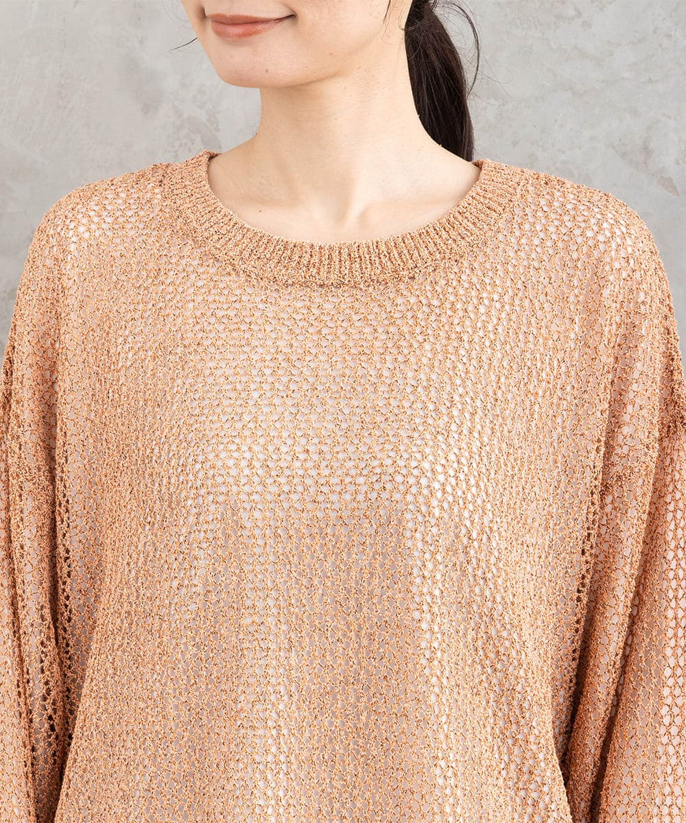 21号(6L～) FONTLAB メッシュニット×シフォンヘムインナーアンサンブル