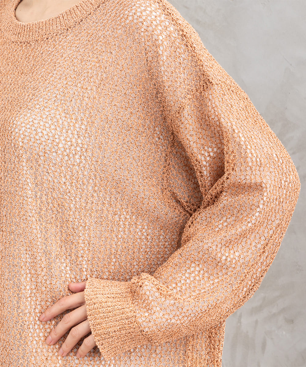 FONTLAB メッシュニット×シフォンヘムインナーアンサンブル