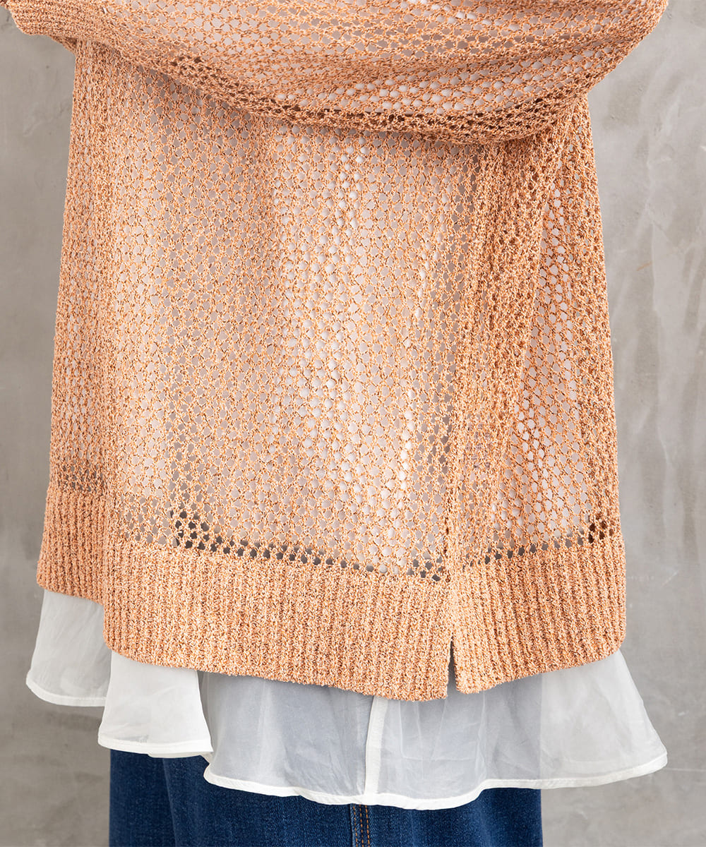 21号(6L～) FONTLAB メッシュニット×シフォンヘムインナーアンサンブル