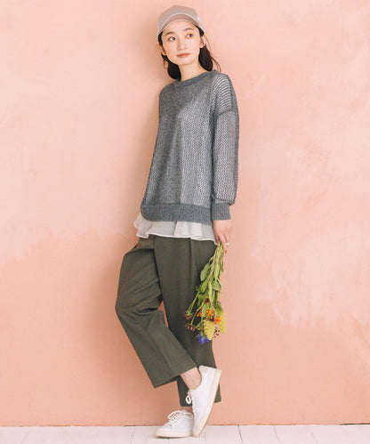 FONTLAB メッシュニット×シフォンヘムインナーアンサンブル