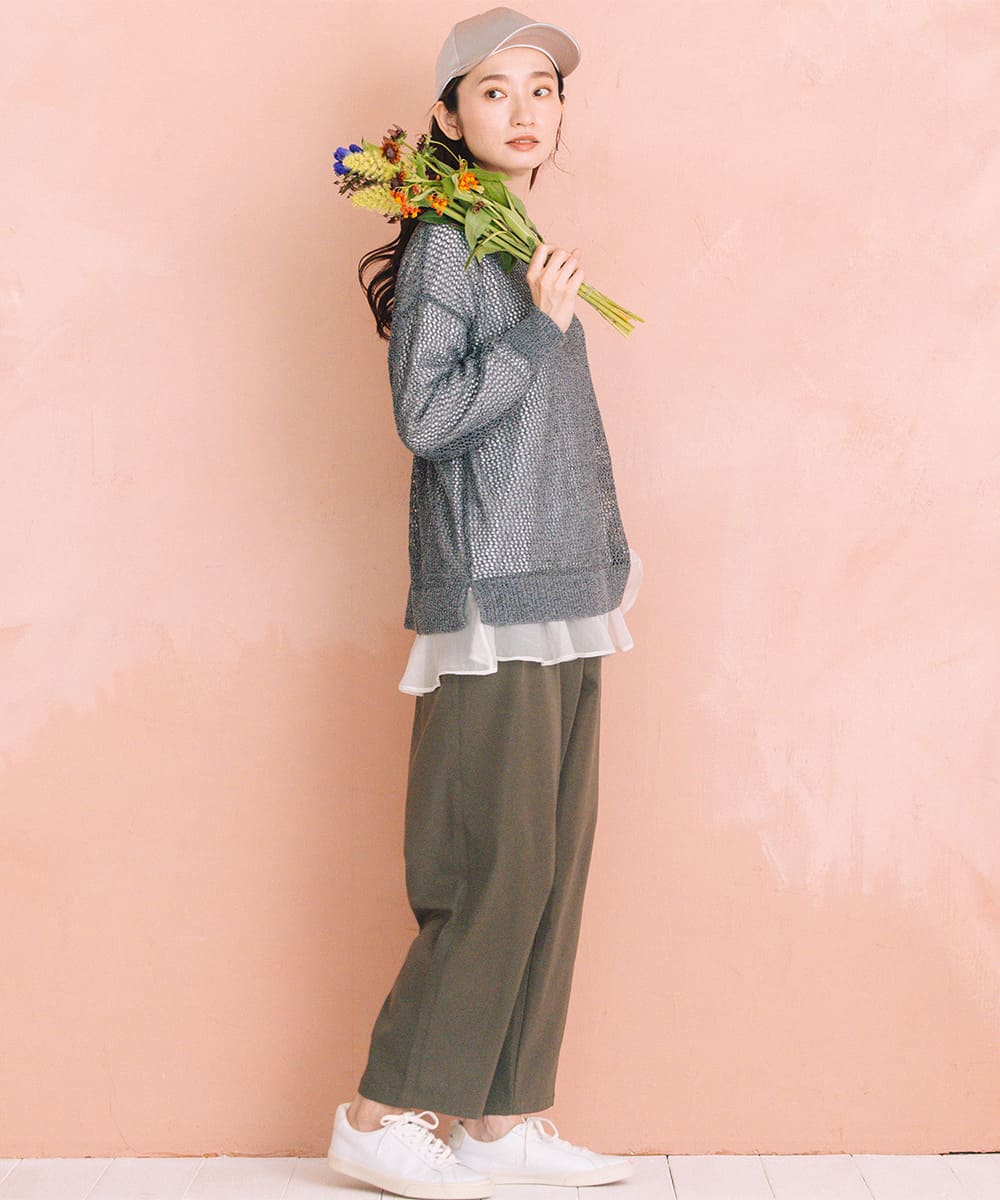 21号(6L～) FONTLAB メッシュニット×シフォンヘムインナーアンサンブル