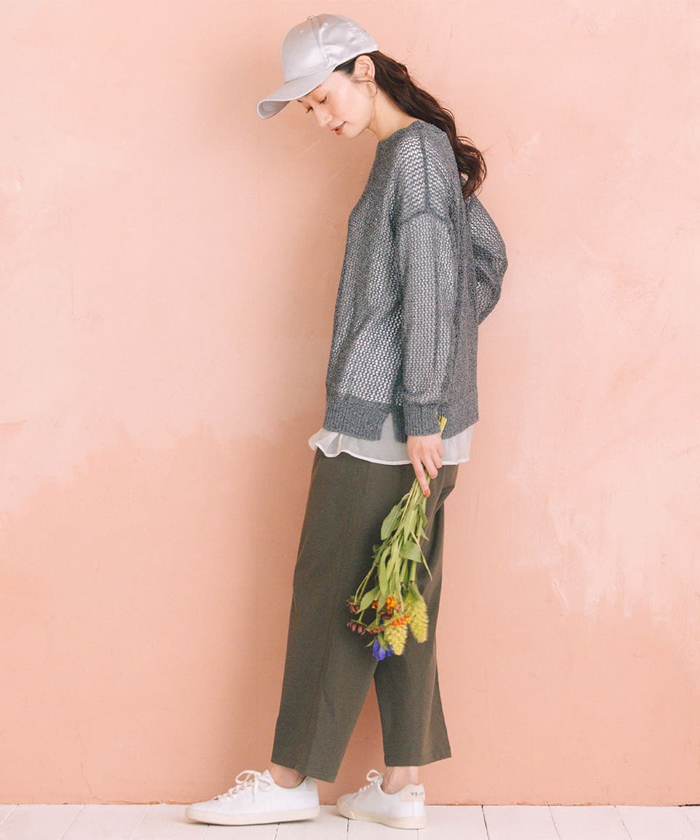 FONTLAB メッシュニット×シフォンヘムインナーアンサンブル