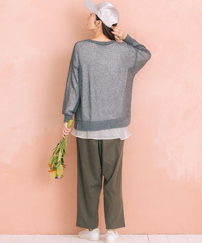 FONTLAB メッシュニット×シフォンヘムインナーアンサンブル