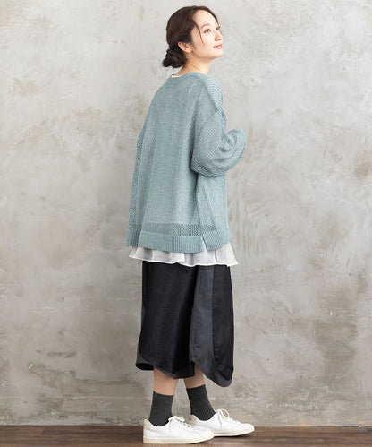 21号(6L～) FONTLAB メッシュニット×シフォンヘムインナーアンサンブル