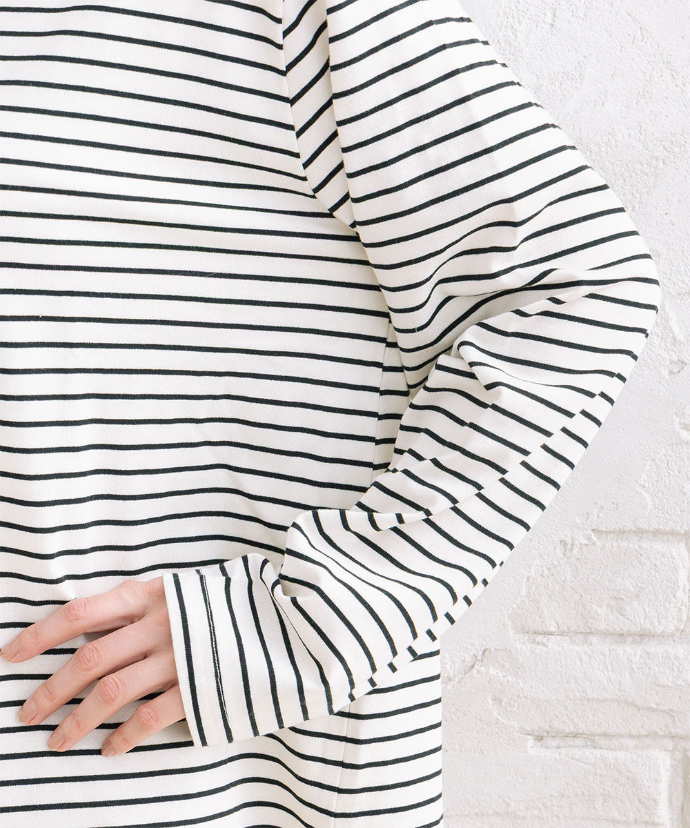 FONTLAB メッシュニットベスト×ボーダーカットソーアンサンブル