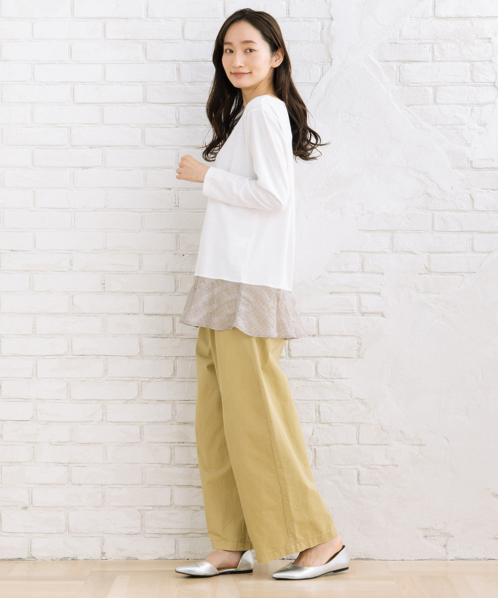 FONTLAB テープヤーンニットベスト×チェックフリルヘムインナーアンサンブル