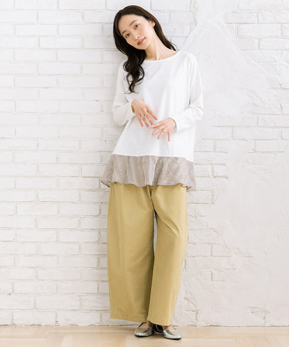 FONTLAB テープヤーンニットベスト×チェックフリルヘムインナーアンサンブル