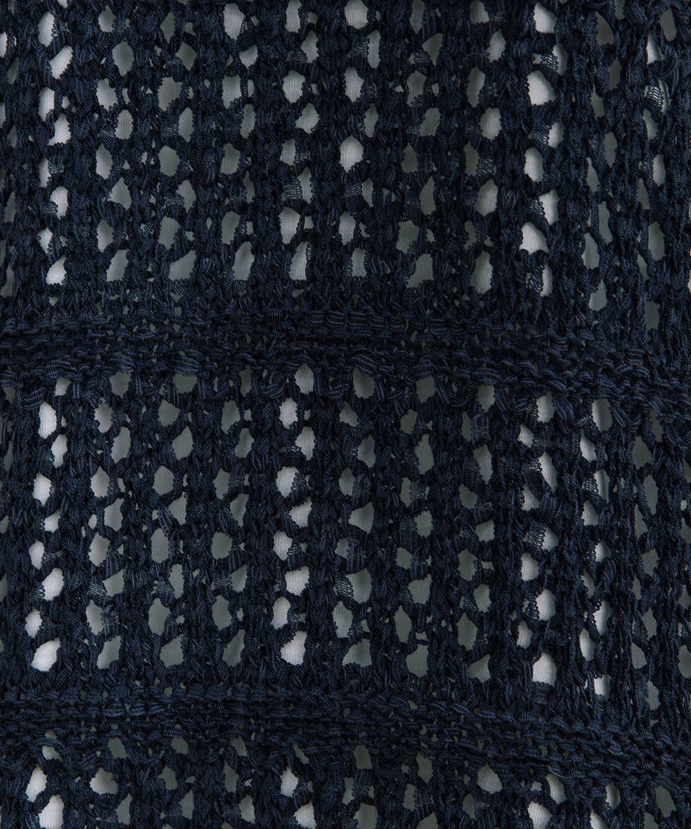 FONTLAB テープヤーンニットベスト×チェックフリルヘムインナーアンサンブル