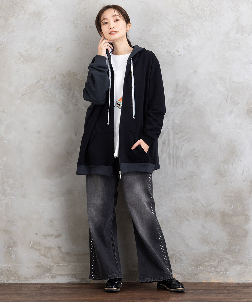 60-2622 SOPHIA CURVY 【リミサロ】カラーブロックジップパーカー