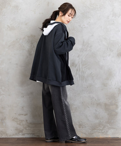 60-2622 SOPHIA CURVY 【リミサロ】カラーブロックジップパーカー