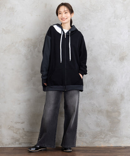 60-2622 SOPHIA CURVY 【リミサロ】カラーブロックジップパーカー