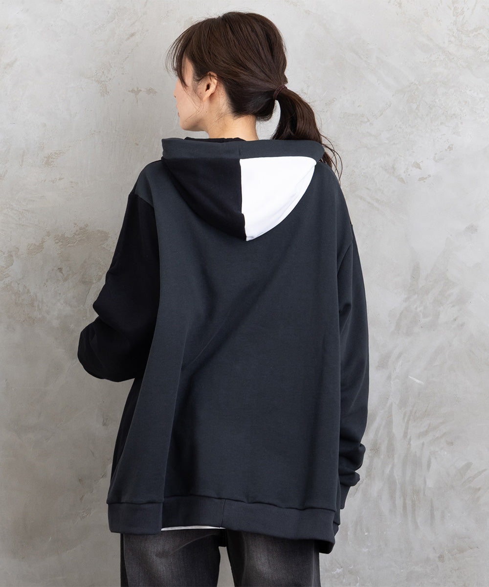 60-2622 SOPHIA CURVY 【リミサロ】カラーブロックジップパーカー