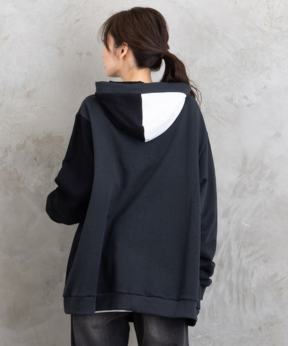 60-2622 SOPHIA CURVY 【リミサロ】カラーブロックジップパーカー