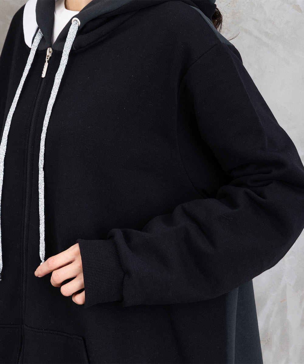 60-2622 SOPHIA CURVY 【リミサロ】カラーブロックジップパーカー