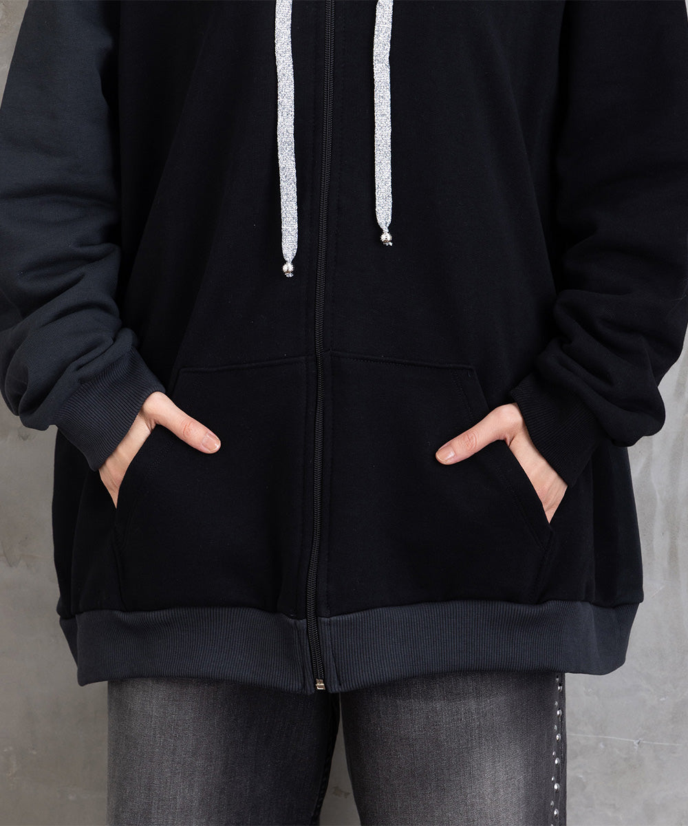 60-2622 SOPHIA CURVY 【リミサロ】カラーブロックジップパーカー