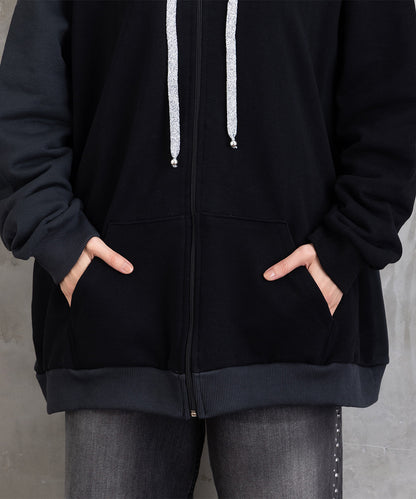 60-2622 SOPHIA CURVY 【リミサロ】カラーブロックジップパーカー