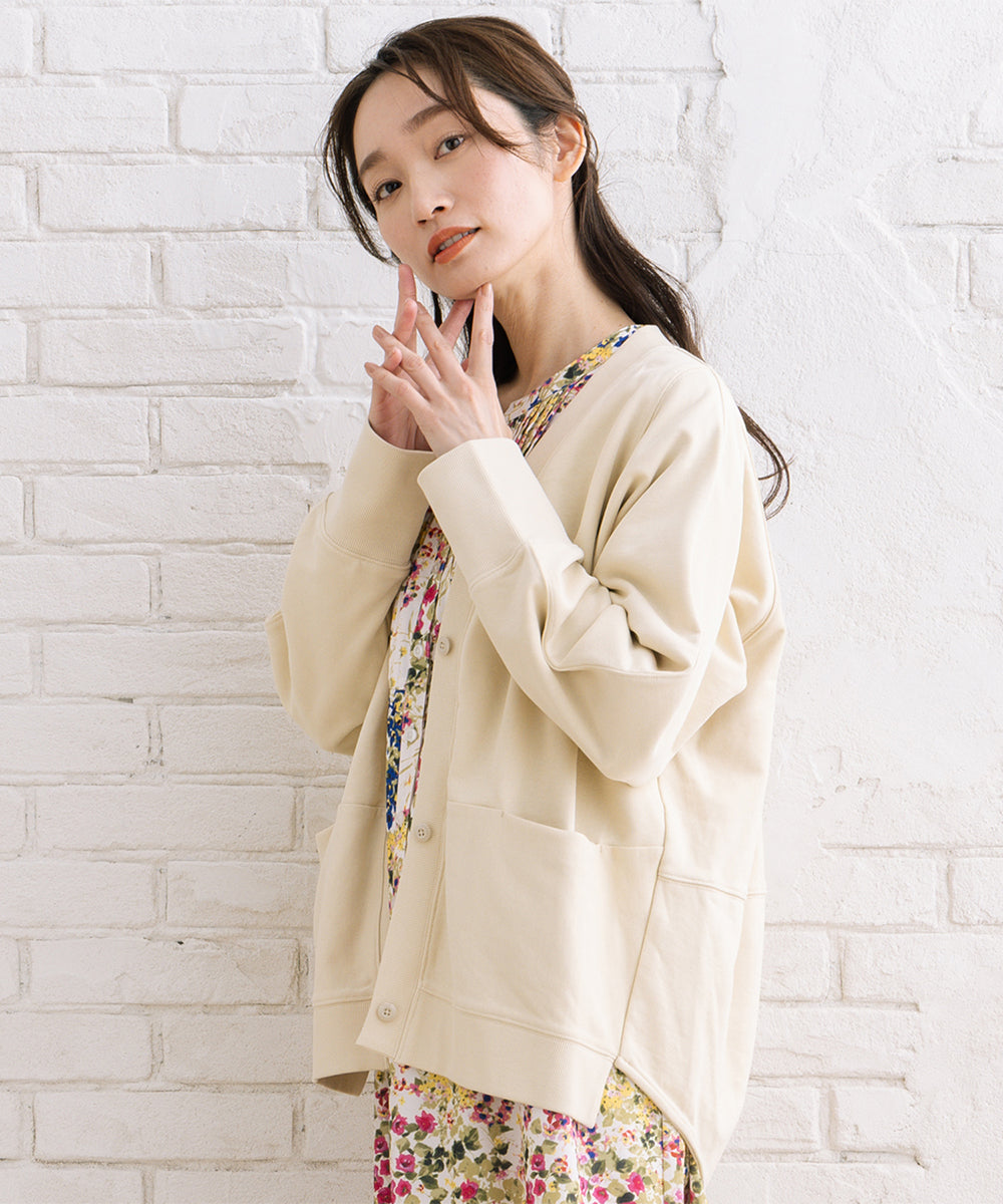 LIYOCA 裏毛Vネックカーディガン