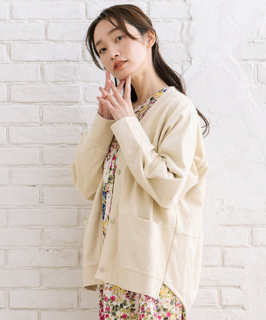 LIYOCA 裏毛Vネックカーディガン