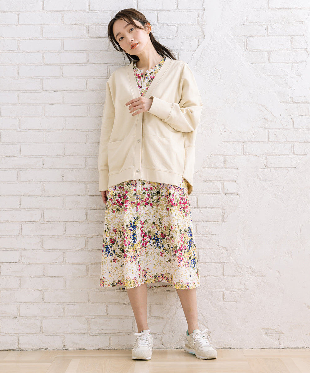 LIYOCA 裏毛Vネックカーディガン