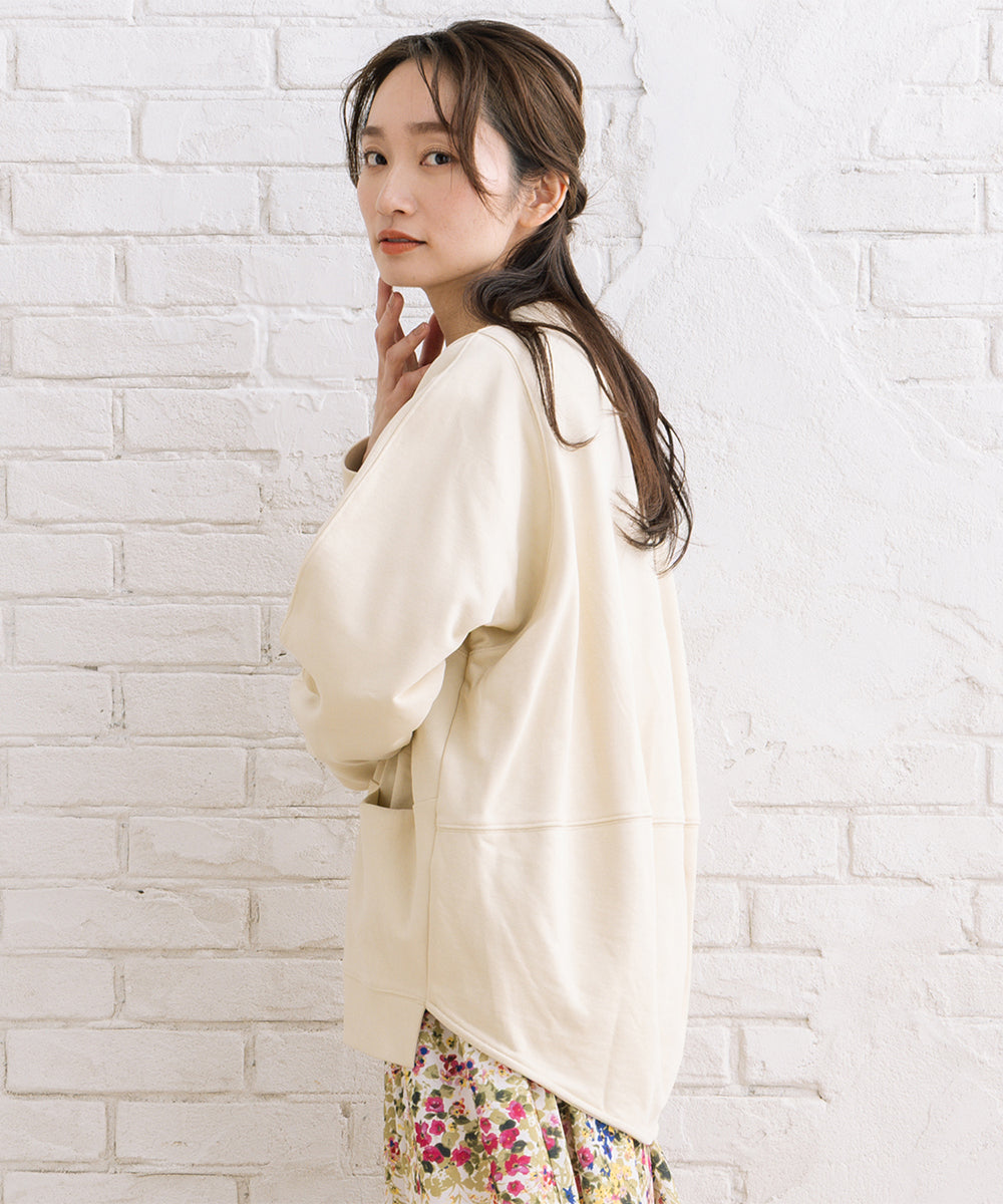 LIYOCA 裏毛Vネックカーディガン